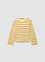 T-shirt girocollo a righe con stampa retro