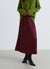 Pleated circle skirt in satin-like fabric with all-over print