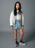 Skort cargo in denim con cintura
