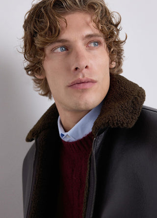 Blouson aviateur avec col effet mouton