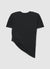 T-shirt with side ruching and asymmetric hem