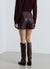 Mini leather-effect trouser skirt with side zip