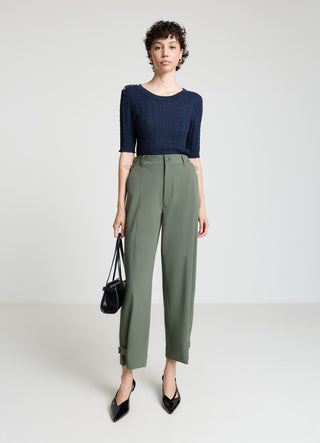 Braided knit T-shirt