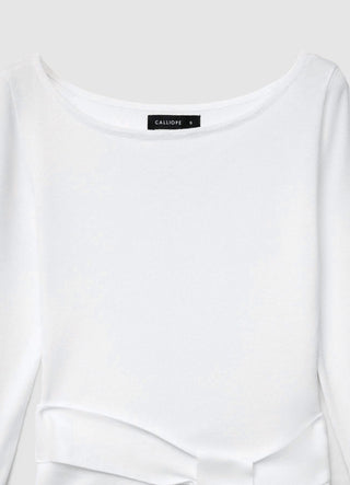 Fitted top with sash belt