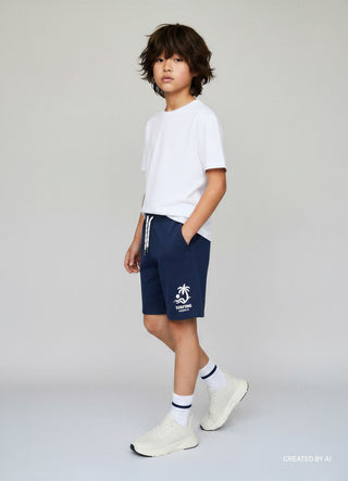 Pantaloncini ginnici over con coulisse e stampa