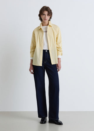 Jeans wide leg a vita alta