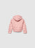 Quilted padded jacket with hearts and hood