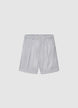Striped bermuda shorts with cuffed hems - S