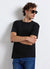 T-shirt a tinta unita con girocollo testurizzata
