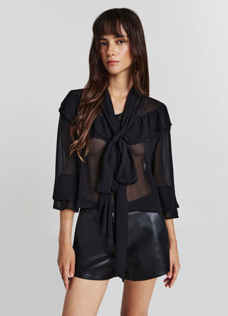 Bow and frill blouse