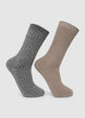 Lot de 2 paires de chaussettes côtelées mélangées - TU