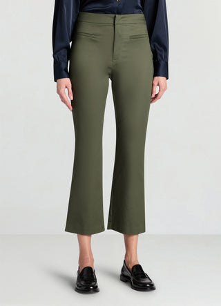 Solid colour cropped flare trousers
