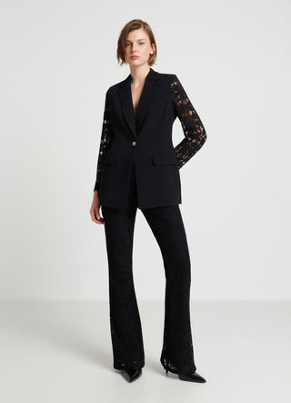 Pantalon pattes d'éléphant en dentelle