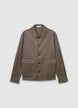 Suede-effect shacket with pockets - S
