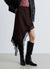 Asymmetric faux satin skirt with lace details