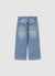 Jeans wide leg con patch