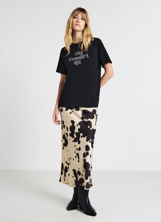 T-shirt scritta strass