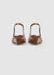 Slingback con tacco a zeppa bassa effetto cocco