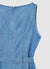 Long denim jumpsuit with sash belt