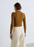 T-shirt a manica lunga a costine con collo alto