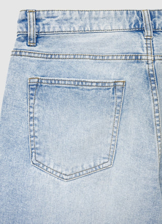 5-pocket denim shorts with cuffed hem