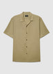 Linen blend bowling shirt - S