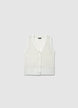 Knitted mesh vest with V-neck - S