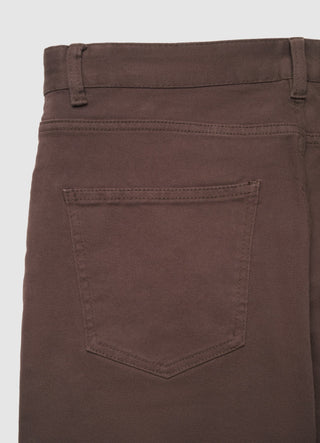 Pantaloni 5 tasche in drill a tinta unita
