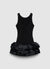 Abito mini con balze a palloncino