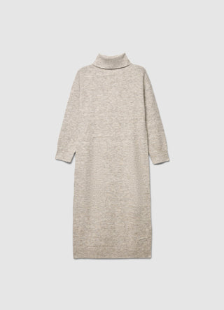 Robe longue à col roulé uni