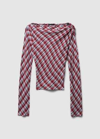 Patterned shawl collar blouse
