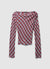 Patterned shawl collar blouse