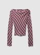 Patterned shawl collar blouse - XS