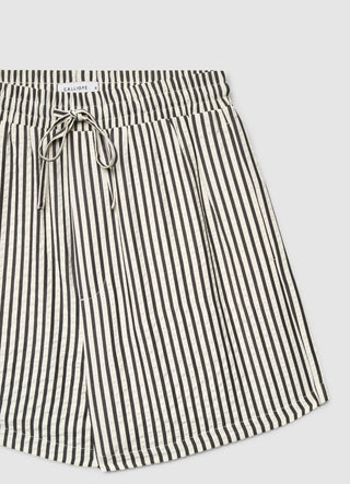 Shorts a righe con coulisse in vita