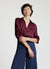 V-neck faux satin shirt