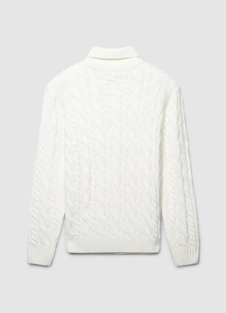 Turtleneck sweater with cable knit