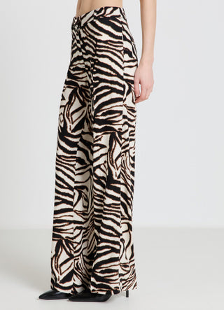 Palazzo trousers with zebra print