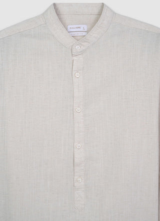 Linen-blend Korean shirt