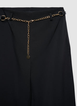 Palazzo trousers with chain belt