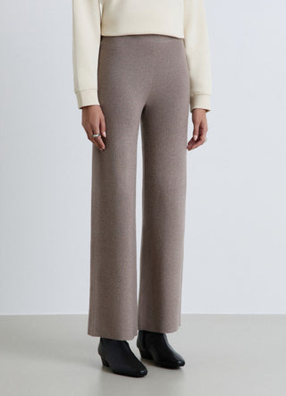 Straight-leg knit trousers