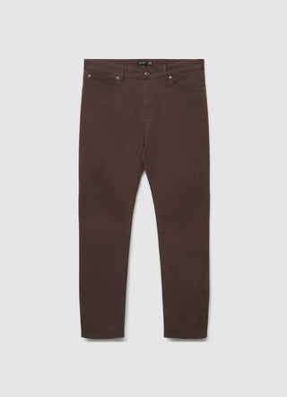 Pantaloni 5 tasche in drill a tinta unita