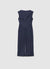 Sleeveless denim dress with buckle