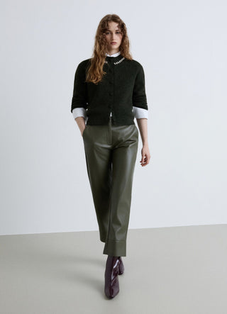 Pantaloni straight a tinta unita