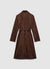 Suede-effect coat with belt