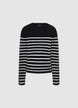 Rundhals-Strickpullover mit Streifen - S