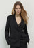 Double-breasted satin-like collar jacket