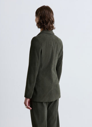 Double-breasted corduroy jacket