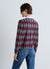 Crew neck cardigan with diamond pattern