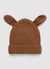 Ribbed beanie with ears and appliqués