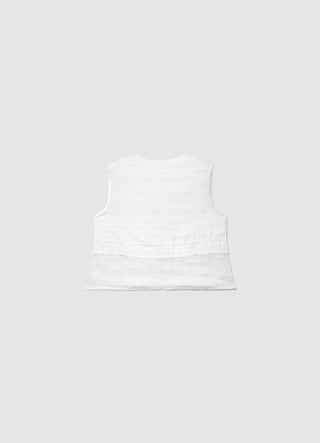 Bluse mit Bändern und Sangallo-Stickerei
